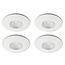 Set van 4 Cabinet Led Inbouwspots warm wit, witte uitvoering IP44, dimbaar