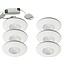 Set van 6 Cabinet Led Inbouwspots warm wit, witte uitvoering IP44, dimbaar
