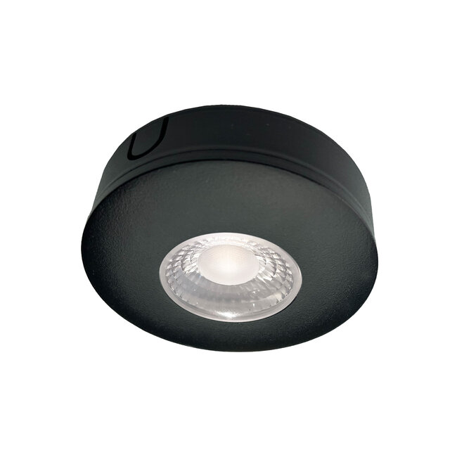 Set van 3 Cabinet Led Opbouwspot warm wit, zwarte uitvoering IP44, dimbaar