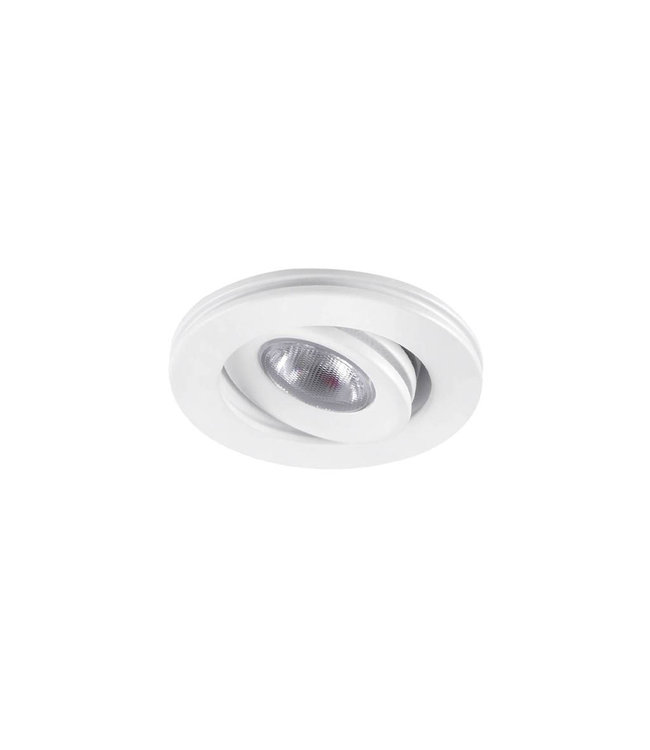 waterval lever Klokje Dimbare mini inbouwLEDspot, warm wit, 1x3W Kantelbaar IP44 WITTE uitvoering  - 123ledspots BV