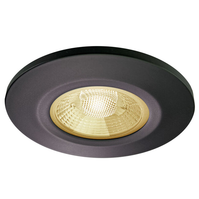 Set van 3 stuks Badkamer LEDspot Venetië, IP65 Dimbaar, zwarte uitvoering, Warm wit licht