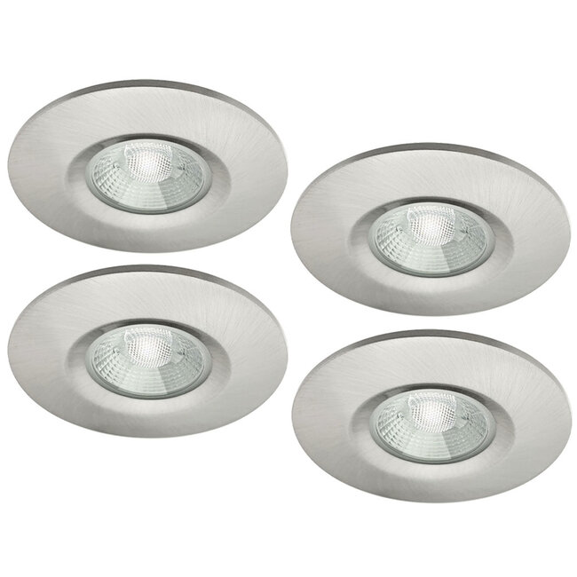 Set van 4 stuks badkamer LEDspot Venetië, IP65 Dimbaar, rvs uitvoering, Warm wit licht