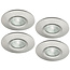 Set van 4 stuks badkamer LEDspot Venetië, IP65 Dimbaar, rvs uitvoering, Warm wit licht