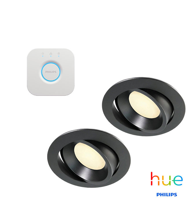 Philips Hue Starterset Philips Hue, Dimbare, Ambiance Inbouw-ledspots, Zwart