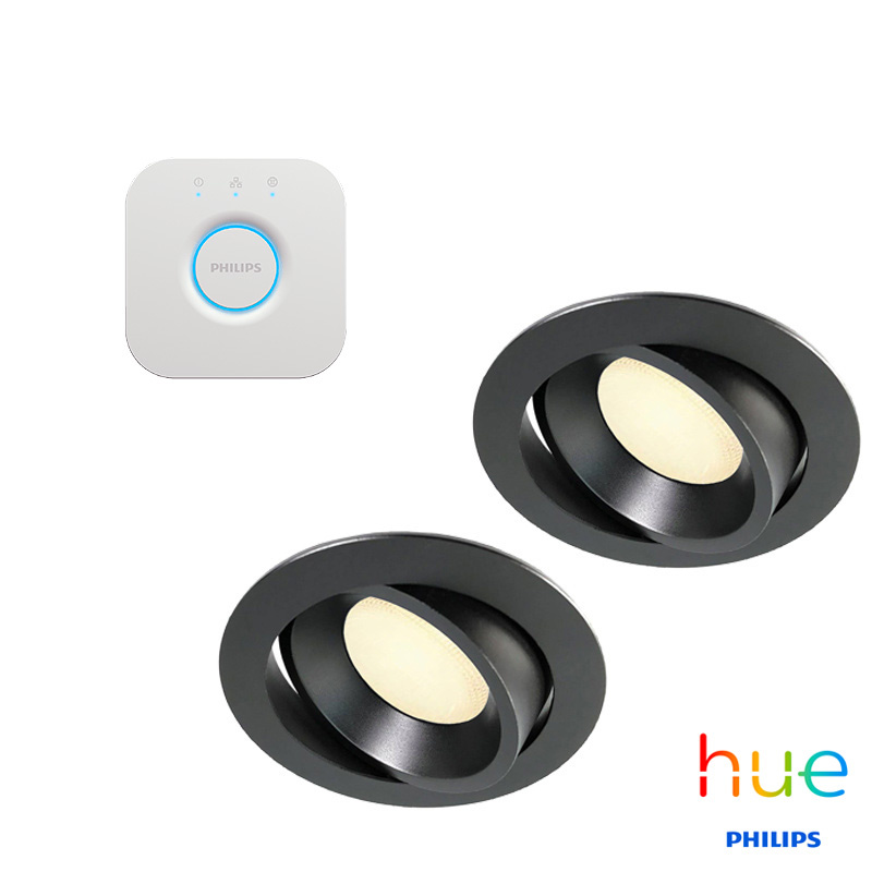 Philips Hue Starterset Philips Hue, Dimbare, Ambiance Inbouw-ledspots, Zwart