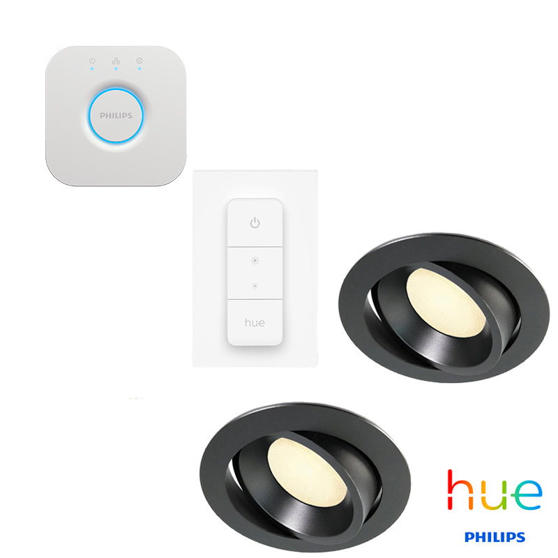 Philips Hue Starterset Philips Hue, Dimbare, Ambiance Inbouw-ledspots, Zwart