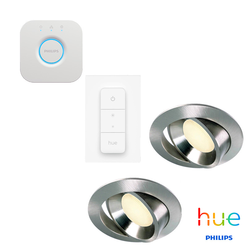 Philips Hue Starterset Philips Hue, Dimbare, Ambiance Inbouw-ledspots.