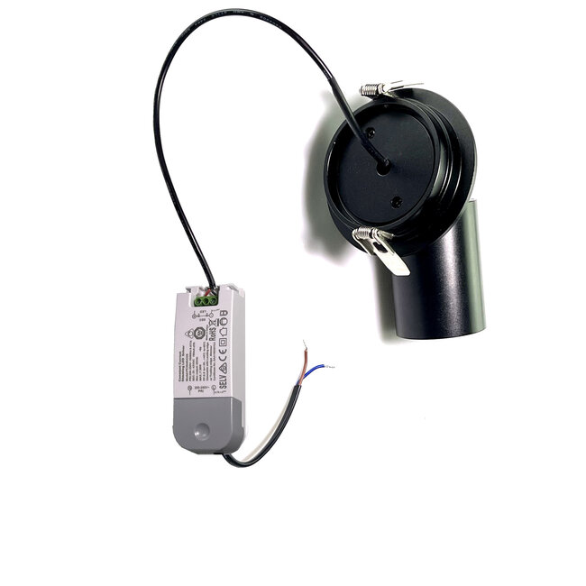 Set van 3, dimbare inbouw led spot Rotterdam, 360 graden richtbaar. Zwart