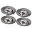 Set van 4 stuks Inbouw LEDspot Parijs, Warm wit licht, dimbaar, 8 Watt, kantelbaar, RVS