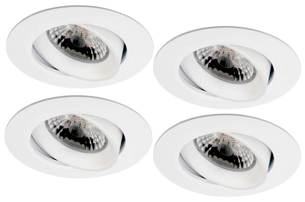 Set van 4 stuks Inbouw LEDspot Parijs, 8 Watt