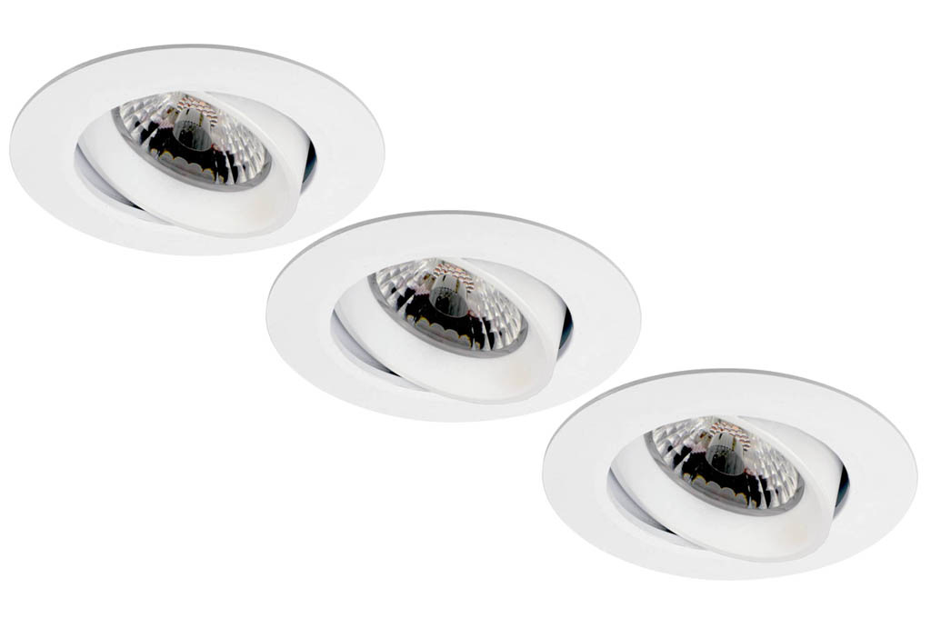 Set van 3 stuks Inbouw LEDspot Parijs, 8 Watt