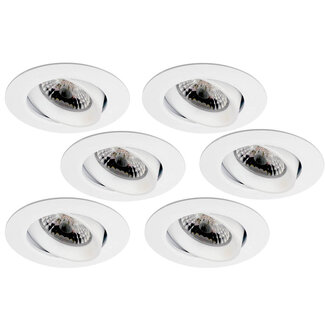 Set van 6 stuks Inbouw LEDspot Parijs,  8 Watt