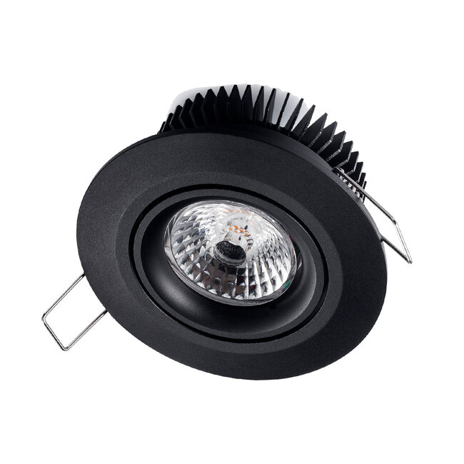 Set van 3 stuks Inbouw LEDspot Parijs, Warm wit licht, dimbaar, 8 Watt, kantelbaar, Zwart