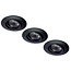 Set van 3 stuks Inbouw LEDspot Parijs, Warm wit licht, dimbaar, 8 Watt, kantelbaar, Zwart