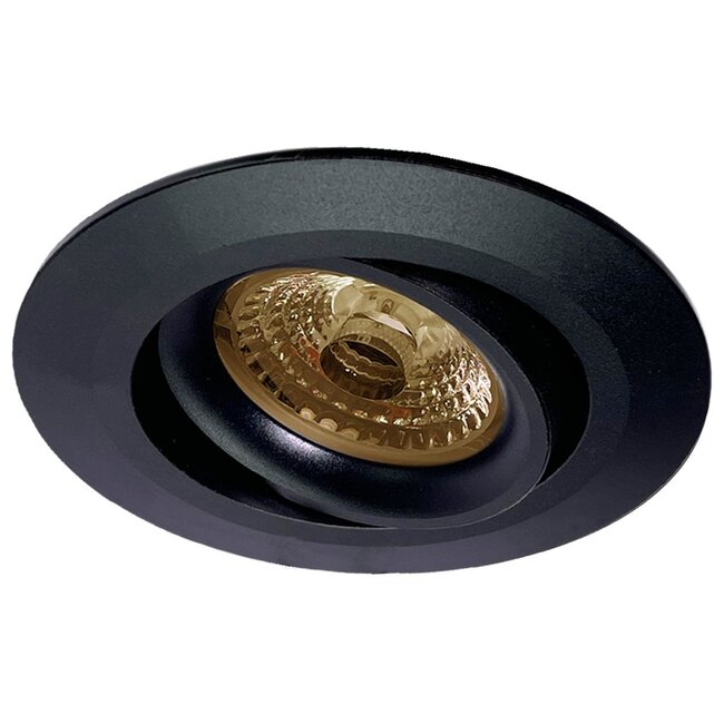 Set van 4 stuks Inbouw LEDspot Parijs, Warm wit licht, dimbaar, 8 Watt, kantelbaar, Zwart