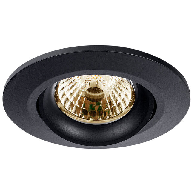 Set van 6 stuks Inbouw LEDspot Parijs, Warm wit licht, dimbaar, 8 Watt, kantelbaar, Zwart