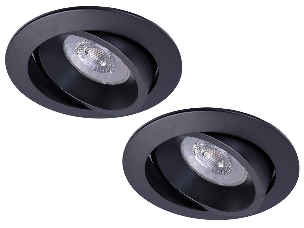 cel Kolonisten oase Set van 2 Zwarte LED inbouwspot BRUGGE 5W dimbaar, warmwit licht. -  123ledspots BV