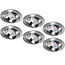 Set van 6 RVS LED inbouwspots BRUGGE 5W dimbaar, kantelbaar, warmwit licht.