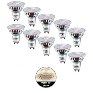 Pak van 10 stuks LED spot 5W, GU10, Dimbaar, Warm Wit
