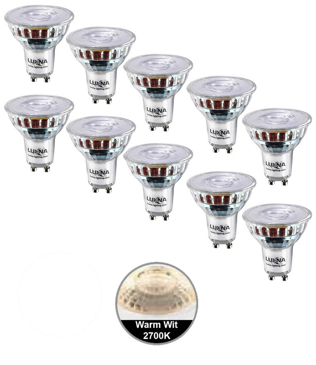 Magazijn Zaklampen werkzaamheid Pak van 10 stuks LED spot 5W, GU10, Dimbaar, Warm Wit, vervangt 50W -  123ledspots BV