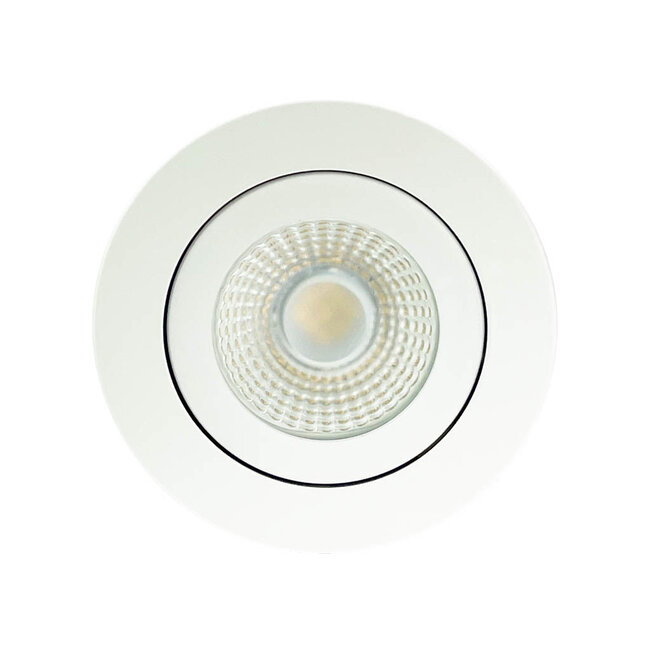Badkamer LEDspot Rome 6 Watt, IP65 Dimbaar, kantelbaar, Witte uitvoering, Warm wit licht