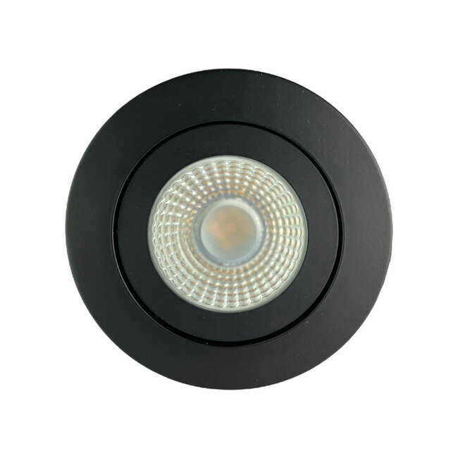 Set van 3 Badkamer LEDspot Rome IP65, 6 Watt, Dimbaar, kantelbaar, Zwarte uitvoering, Warm wit licht