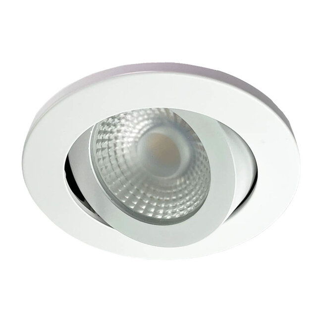 Set van 3 Badkamer LEDspot Rome IP65, 6 Watt, Dimbaar, kantelbaar, Witte uitvoering, Warm wit licht