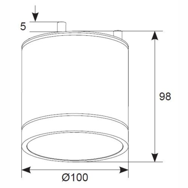Opbouw LEDspot Furia 10 Watt, IP54 Dimbaar, Warm wit licht