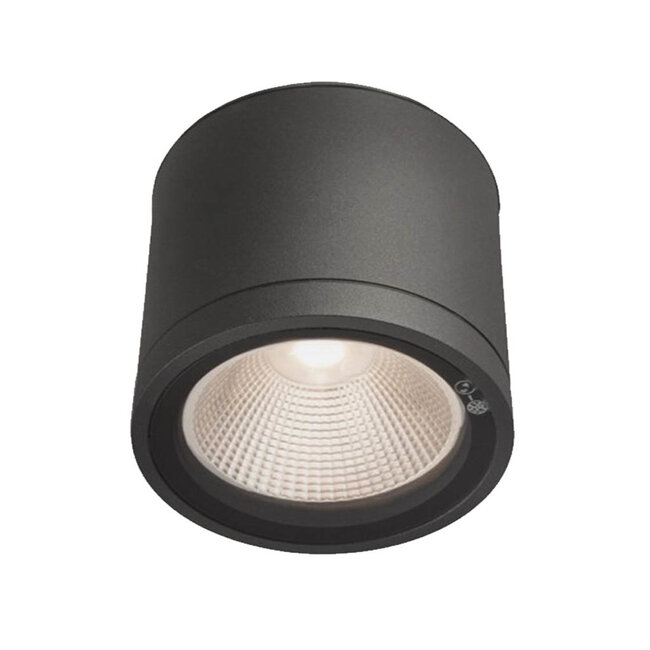 Opbouw LEDspot Furia 10 Watt, IP54 Dimbaar, Warm wit licht