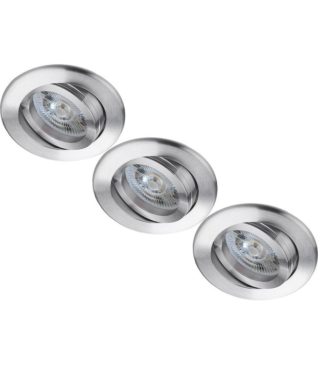 Set van 3 stuks LED inbouwspot 6 Watt, dimbaar