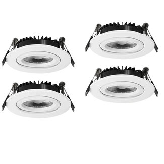Set van 4 Inbouw Ledspot Dublin, 6 Watt, IP44, Witte uitvoering
