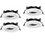 Set van 4 Inbouw Ledspot Dublin Wit, 6 Watt, Dimbaar Warm Wit IP44