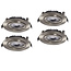 Set van 4 Inbouw Ledspot Dublin RVS kleur, 6 Watt, Dimbaar Warm Wit IP44