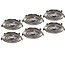 Set van 6 Inbouw Ledspot Dublin RVS, 6 Watt, Dimbaar Warm Wit IP44