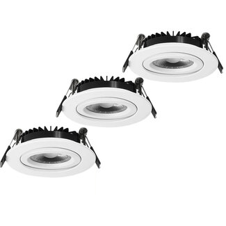 Set van 3 Inbouw Ledspot Dublin, 6 Watt, IP44, Witte uitvoering