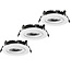 Set van 3 Inbouw Ledspot Dublin Wit, 6 Watt, Dimbaar Warm Wit IP44