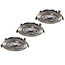 Set van 3 Inbouw Ledspot Dublin RVS kleur, 6 Watt, Dimbaar Warm Wit IP44