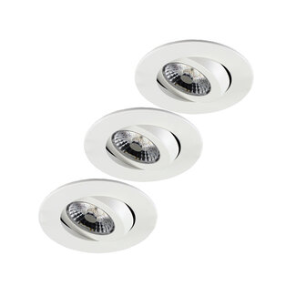 Set van 3 stuks LED inbouwspot Gyro 8W,  360 graden richtbaar