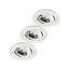 Set van 3 stuks LED inbouwspot Gyro 8W, dimbaar en 360 graden richtbaar