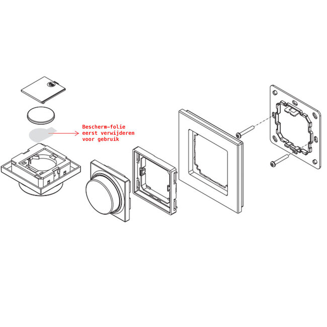 Led druk-draaiknop dimmer, draadloos.