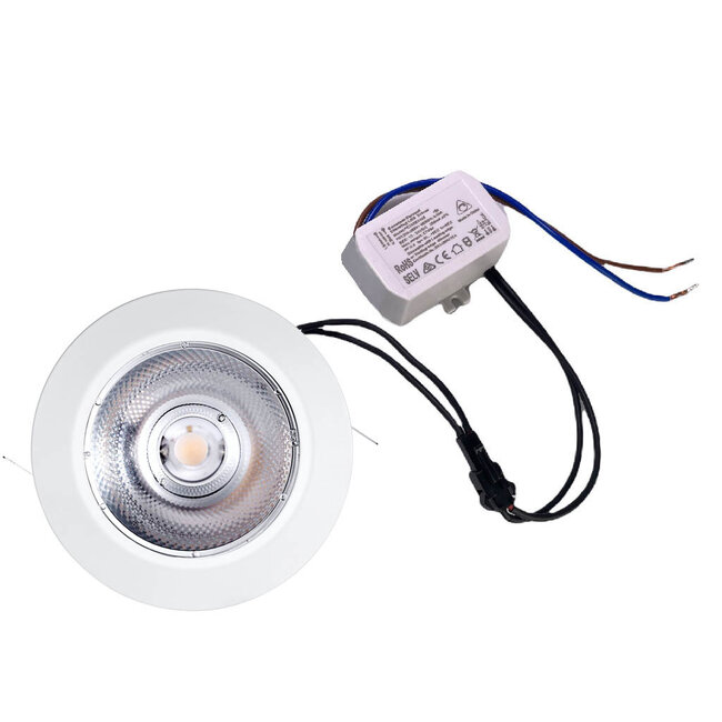 Set van 2 stuks Inbouw LEDspot Riga, 6 Watt, IP44, Dim to warm, Witte uitvoering