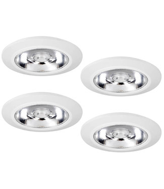 Set van 4 stuks Inbouw LEDspot Riga, 6 Watt, IP44, Dim to warm, Witte uitvoering