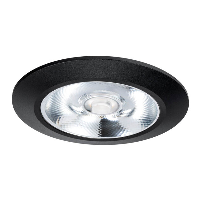 Set van 2 Inbouw LEDspot Riga, 6 Watt, IP44, Dim to warm, Zwarte uitvoering