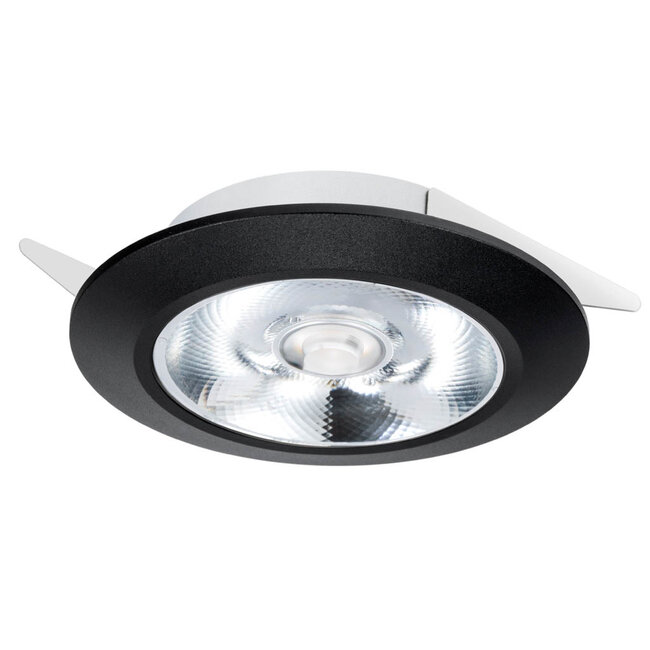 Set van 4 Inbouw LEDspot Riga, 6 Watt, IP44, Dim to warm, Zwarte uitvoering