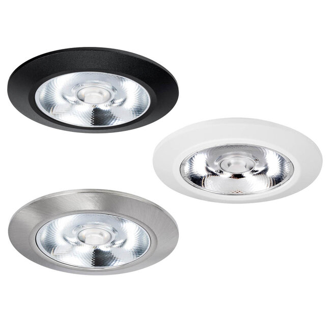 Set van 4 Inbouw LEDspot Riga, 6 Watt, IP44, Dim to warm, Rvs kleur