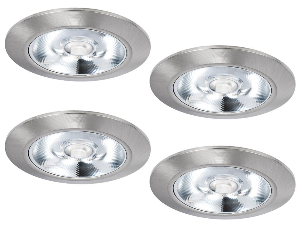 Set van 4 Inbouw LEDspot Riga, 6 Watt, Dim to warm, IP44
