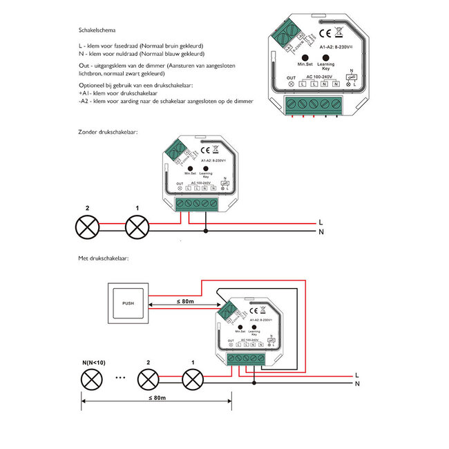 Draadloze dimmer set
