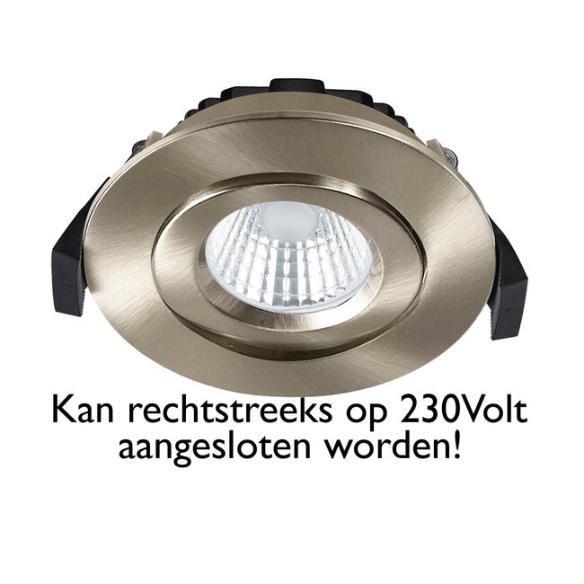 Inbouw Ledspot Praag RVS, 5 Watt, Dimbaar, Warm Wit licht , IP44