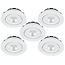 Set van 5 Inbouw Ledspot Praag Wit, 5 Watt, Dimbaar, Warm Wit licht , IP44