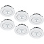 Set van 6 Inbouw Ledspot Praag Wit, 5 Watt, Dimbaar, Warm Wit licht , IP44